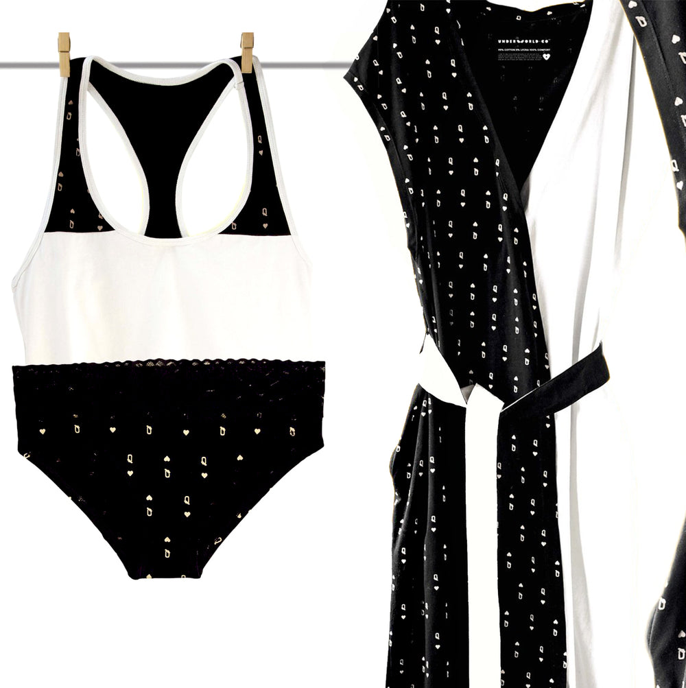 Queen of Hearts Hipster With Lace Set
