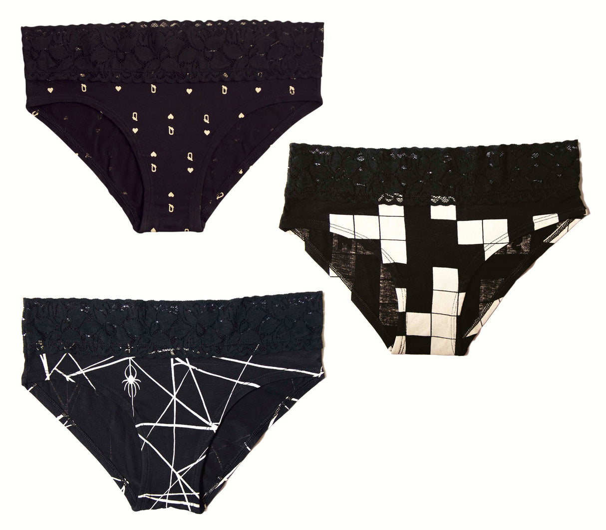 SET OF THREE–BLACK