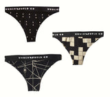 Thong Set of Three-Black